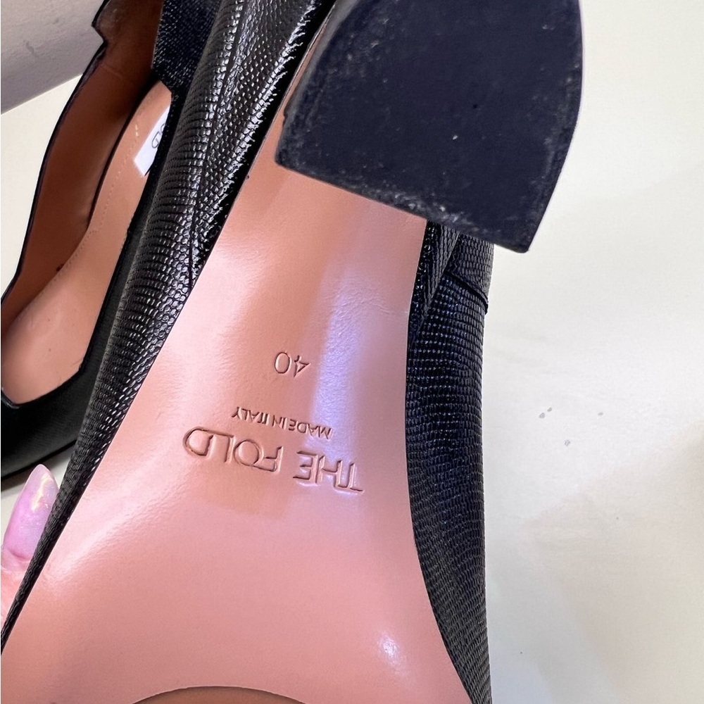 THE FOLD MADE IN ITALY NWT Black High-Heeled Pointed-Toe Pumps - Picture 7 of 10